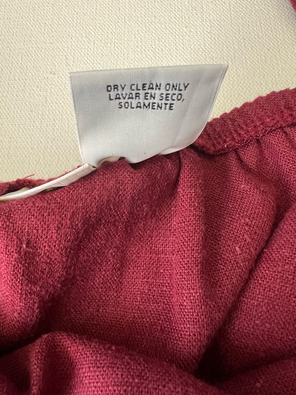 MIXIT Linen Blend Women’s Burgundy A-Line Midi Skirt - L - Picture 6 of 9